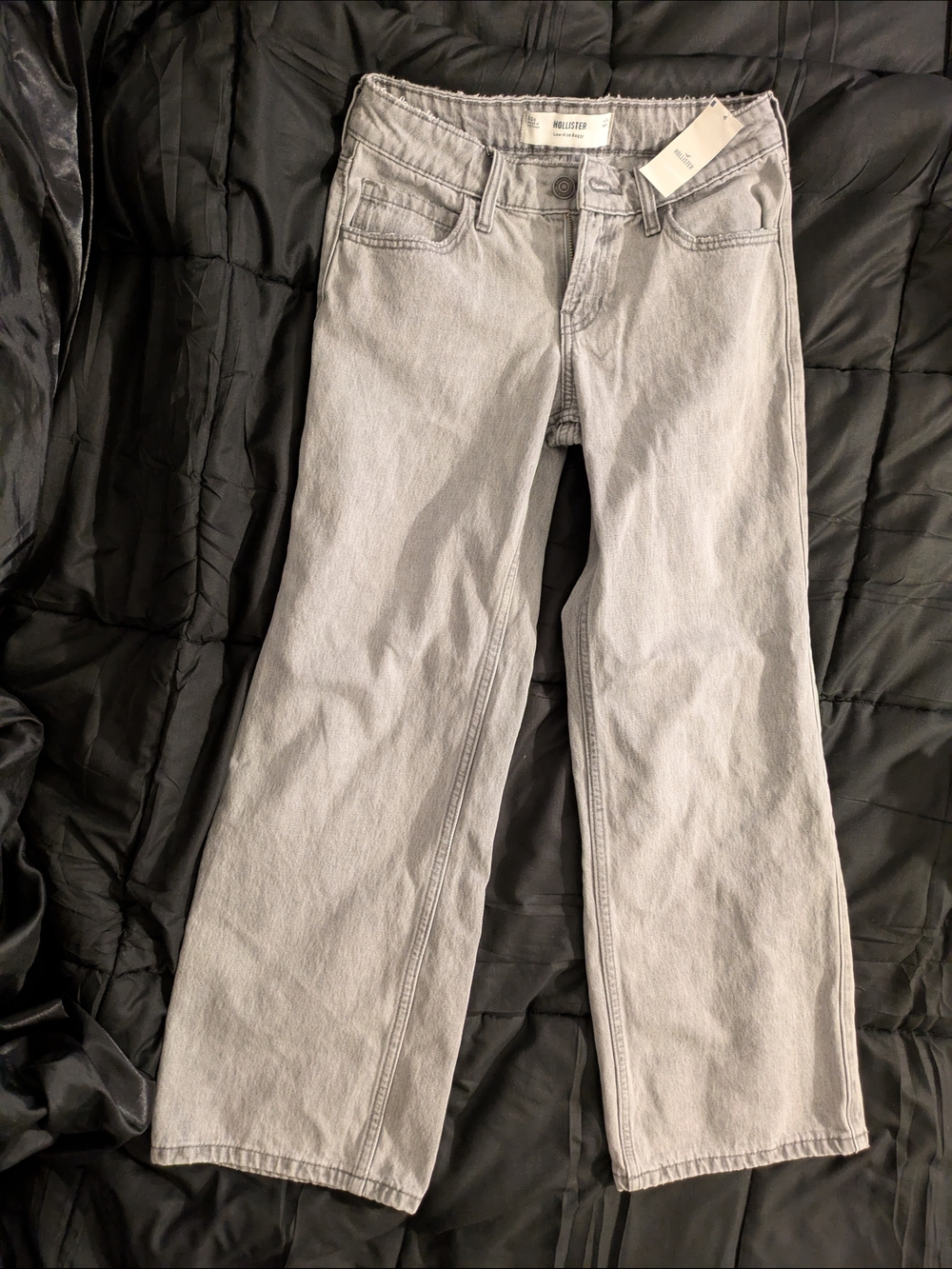 Hollister Light Gray Wide-Leg Jeans